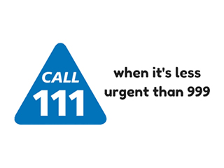 NHS 111 - Call 111 when its less urgent than 999 - White Background